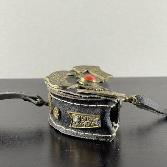 ANTIQUE Tibetan Fire Mecha Match Striker Leather Flint Pouch Purse RARE - Picture 7 of 16